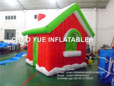 China Celebrating Christmas Inflatable Advertising Products Christmas Santa House for sale