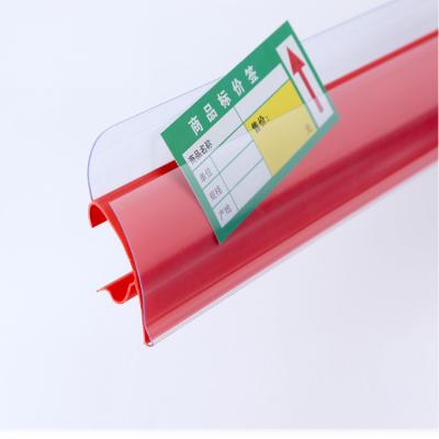 China Industrial Supermarket Shelves, Plastic Strips Grocery Price Tag Storage Shelves Card Strips Customization for sale