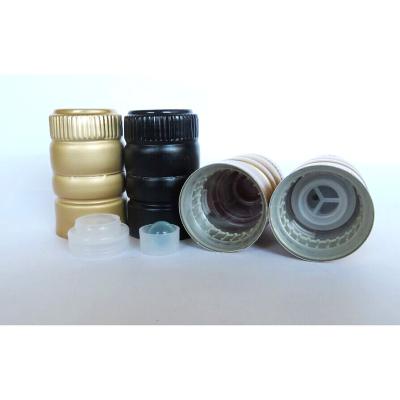 China Non Spill Vodka , Whiskey Capsule Plastic Insert Aluminum Ropp Caps for sale