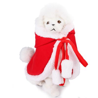 China Viable Puppy Clothing Cat Santa Cosplay Clothes Jacket Xmas Pet Christmas Costume Red Hat Coat Set Dog Dress Up Coat for sale