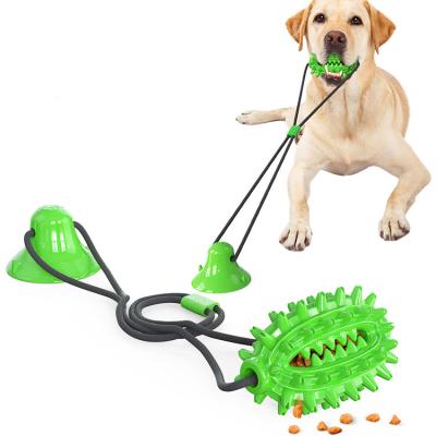 China Multifunctional Viable Rubber Dog Tug Rope Ball Suction Cup Toy Dog Dog Bite Toy With Suction Cup Doggie Pull Ball Molar Pet Bite Toy for sale