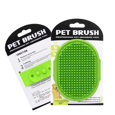 China Viable Factory Wholesale Cheap Adjustable Ring Rubber Pet Cat Dog Grooming Massager Bath Pet Hair Brush for sale