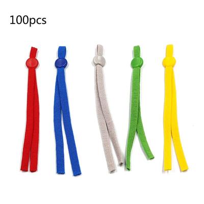 China 5mm Elastic Band Elastic Rope With Buckle Multicolor Elastic Band Adjustable With Silicone PVC Adjusters Buckles for sale