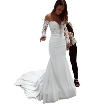 China New Style Breathable Bridal Wedding Dress Lace Bridesmaid Dress Splicing Dress for sale