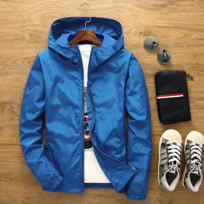 China Spring Breathable Men's Slim Fit Hooded Custom Jackets Coats Solid Color Plus Size Jackets for sale