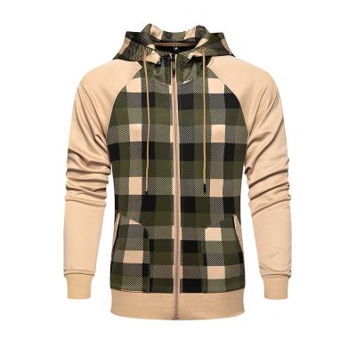 China Anti-Wrinkle Fashion OEM Featuring Plaid Pattern Long Sleeve Cotton Hoodie For Men for sale