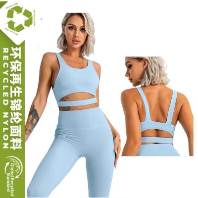 China Breathable Ready To Ship Luxury Sporty Recycled Butt Jumpsuit Gym Bra Gaiters Fitness Wear! crack! for sale