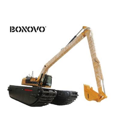 China Crawler Excavator 20 Ton Long Reach Amphibious Pontoon Excavator Swamp Buggy Landing Gear for sale