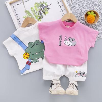 China Casual Comfortable Baby Set Baby Clothes Sets Unisex Children Clothing Sets Print Cartoon Four Seasons Boys Bag Quantity Soft Casual Summer for sale