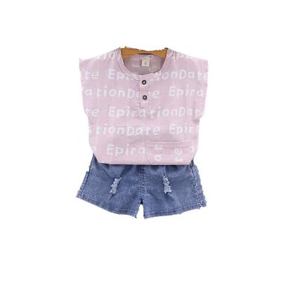 China Letter pattern anti-shrink vest and shorts two-piece spring of children's wear boys and girls clothing and fall style made in China wholesa for sale