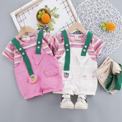 China Lovely design casual soft boutique two-piece clothing 2020 new fashionable good quality ruffles and spring letter printing kids girls for sale