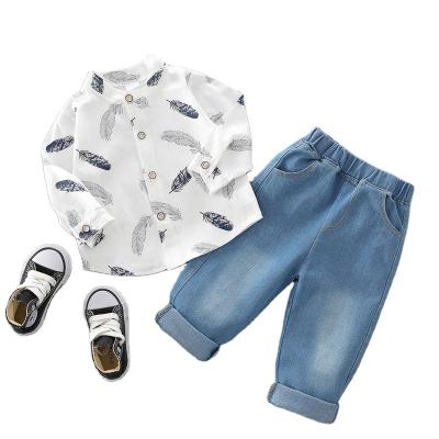 China Smart Casual Shirt Jeans Two Sets Boys Spring And Autumn Cheap Wholesale Kids Clothing for sale