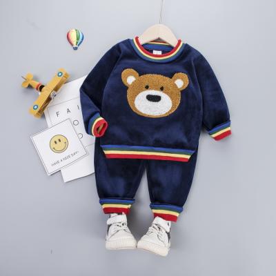 China Two-Piece Children Spring Autumn Suit Sportswear Casual Wear Gentleman Girl Boy Bear Suit Breathable Pattern Casual Suit for sale