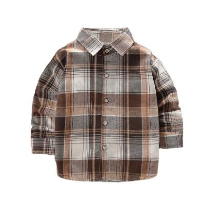 China Breathable Plaid Shirt Boys Shirt Coat Kids Clothing for sale