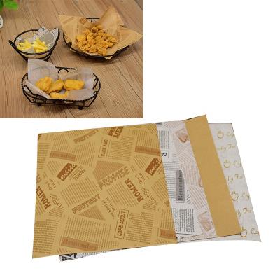 China Wholesale Customized Printed Logo And Size Food Grade Hamburger Paper Waterproof Greaseproof Paper Meat Safe Packaging Wax Coated Paper for sale