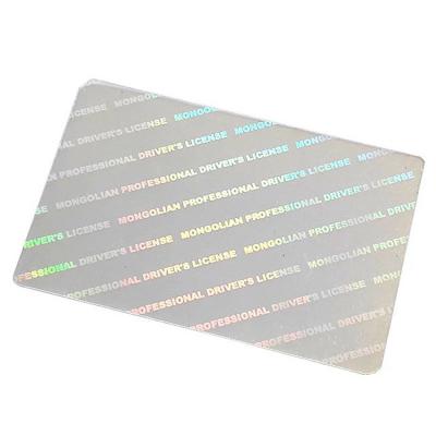 China Hologram Anti-Counterfeit Sticker Roll Hologram Lamination Hologram Overlay Printer Transparent Laser Card for sale