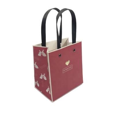 China Recyclable Factory Luxury Custom Logo Printed Folding Jewelry Gift Bag Paper Shopping Bag With Handle for sale