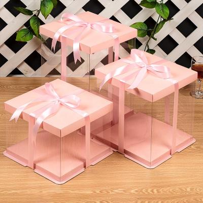 China Recyclable Custom Wedding Favor Cake Gift Sweet Candy Boxes Transparent PVC Cube Gift Box for sale