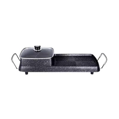 China Car Roasting Smokeless BBQ Grill Pan Electric Bbq Multifunction Hot 2in1 Cooking Ceramic Pot for sale