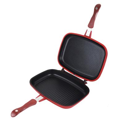 China Non-Stick Non-Stick Stick Grill Griddle Combo Cooking Pan Sustainably With Double Handle for sale