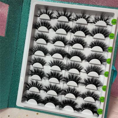 China Private Label 25mm Mink Eyelashes Thick High Quality Real Mink Eyelash Fluffy Dramatic 3d Eyelashes for sale