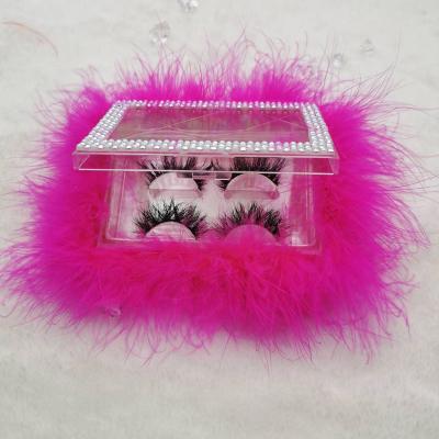 China Wholesale Mink Eyelash Vendor Customized Packagings Mink Lashes 3D Fluffy Eyelash Box Packaging Super Flexible 2 Pairs 25mm for sale