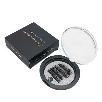 China Wholesale Magnetic Cozy Natural Vegan False Eyelash Case False Mink 2 Magnetic Eyelashes Set for sale