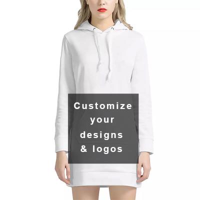 China Custom long anti-shrink hoodies dress for women OEM any color above low waist winter sweater dress sale moq from China factory for sale