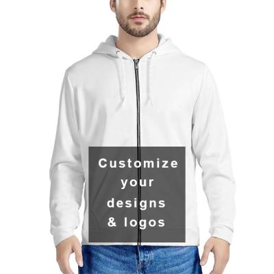 China New sublimation printed men anti shrink zipper hoodies sweatshirts custom made own logo hot sale sweaters no min order for sale