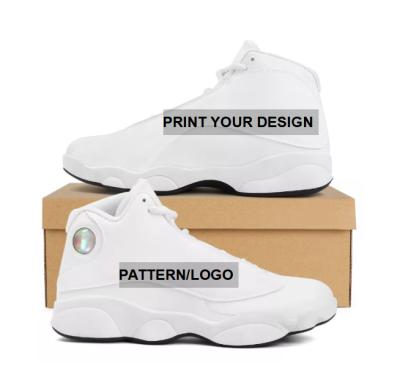 China Mid Cut Basketball Shoes EVA Chinese Print White PU Customized Customized Leather Shoes For Men zapatillas de baloncesto comfortable for sale