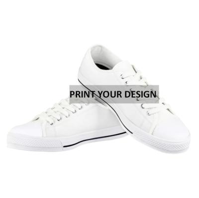 China CUSHIONING classic simple white lace up canvas shoes custom shoes with logo for women bulk order tennis autumn cheap shoes for sale