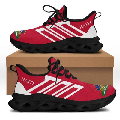 China CUSHIONING Custom Haiti Flag Print Mens Workout Casual Wear Sport Shoes Custom Eva Sole Breathable Mens Man Basketball Shoes Cheap Sneakers for sale