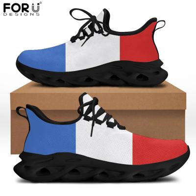 China CUSHIONING Hot On Demand France Flag Print Men's Shoes 2021 Mesh Sneakers White Sublimation Blade Running Shoes Unisex Sneakers Dropshipping for sale