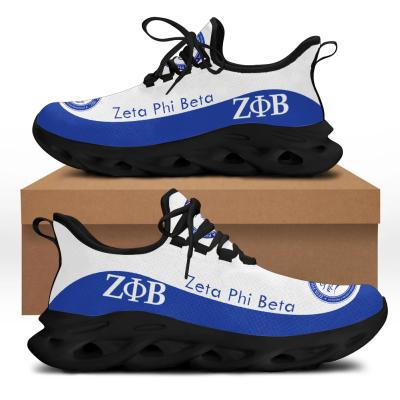 China CUSHIONING 2021 New Wholesale Men's Workout Casual Sport Shoes Eva Sole Breathable Mens Sneakers Zeta PHI Beta Theme Shoes Cheap Custom Made for sale