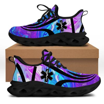 China CUSHIONING hot women nurse EMT EMS pattern printing dropshipping mesh sneakers empty sublimation unisex running shoes for sale