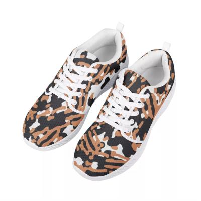 China CUSHIONING FORUDESIGNS New Arrival Modern Brown Camouflage Printed Design Unisex Sports Shoes Daily Use Sneakers For Women Men Dropship for sale