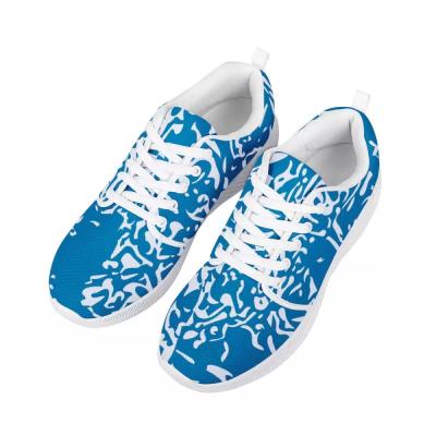 China CUSHIONING Shiny White Blue Stripe Simplicious Design Walk Style Shoes With Comfort Padded Suitable For Outdoor Exercises Shoes for sale