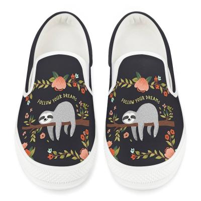 China Fashion Trend Cusstomized Print White Canvas Side Women's Dress Loafers Ease Stylish Animal Design Slip-On Sneakers For Women Men for sale