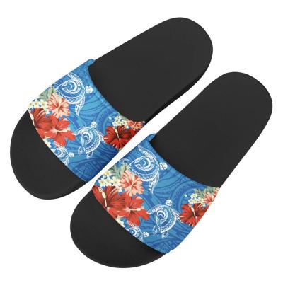 China CUSHIONING Tribal Ladies Fashion Beach Slippers Polynesian Floral Design Printing China Custom Wholesale Retro Women's Slippers Slippers for sale