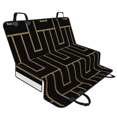 China Protect New Design Waterproof Car Seat Back Bench Cover Protector for Cat Dog with Gold Maze Print Pet Seat Cover for Car Truck SUV for sale