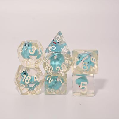 China For DND RPG MTG or Other Logo RPG Polyhedron Games Table Dice Game Kit Custom Plastic Dungeons and Dragons Resin for Role Playing Game for sale