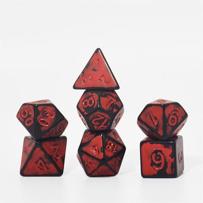 China For DND RPG MTG or Other Retro Table Games New Design Style White Numbers Role Playing Dice 7 Die Polyhedral RPG Dice Set for sale