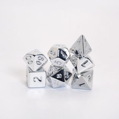 China For DND RPG MTG Or Other Table Games Wholesale Dice Custom Design Gaming Polyhedral Set Dice Entertainment Dice Silver Plating for sale