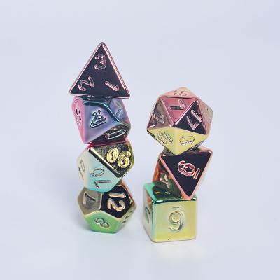 China For DND RPG MTG or other Fantasy RPG custom multi sided game dnd-dies d4 d6 d8 d10 d12 d20 d% Table Games acrylic anodized rainbow dice set for sale