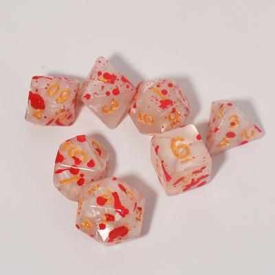 China For DND RPG MTG or Other Table Games Spray Painted Dice Set Red Polyhedron DND Game Dice Set RPG Dungeons and Dragons Table Game for sale