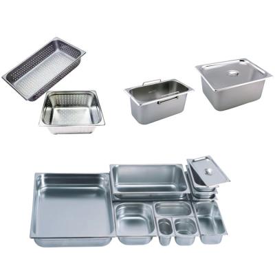 China GN Standard or Perforated High Quality Food Pan Standard Size Gastronorm Contain GN Pan Stainless Steel for sale