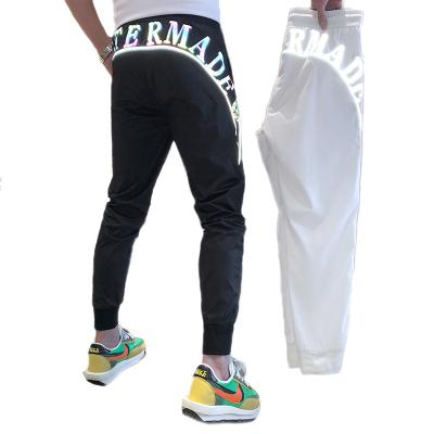 China Reflective custom sports twill pants gym anti-pilling streetwear hot hip hop jogger high-waisted plus size mens nylon track pants for men for sale