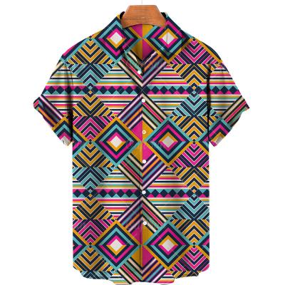 China 2022 Wholesale Custom OEM Copy of Casual New Arrival Men's Hawaiian Shirts Anti-Pilling All Over Print Button Up Plus Size Men's Shirts for sale