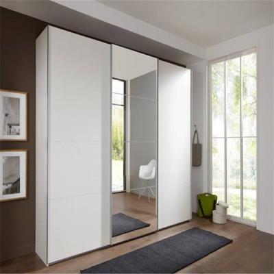 China Panel Double Color Bedroom Sliding Wardrobe Furniture Design Laminate Color Combination for sale