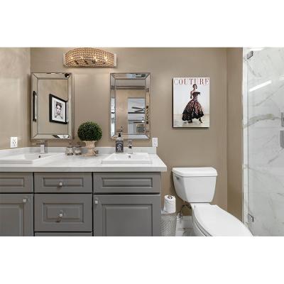 China European Waterproof Double Sink Bathroom Cabinet Vanity Mirror Bathroom Furniture Set for sale